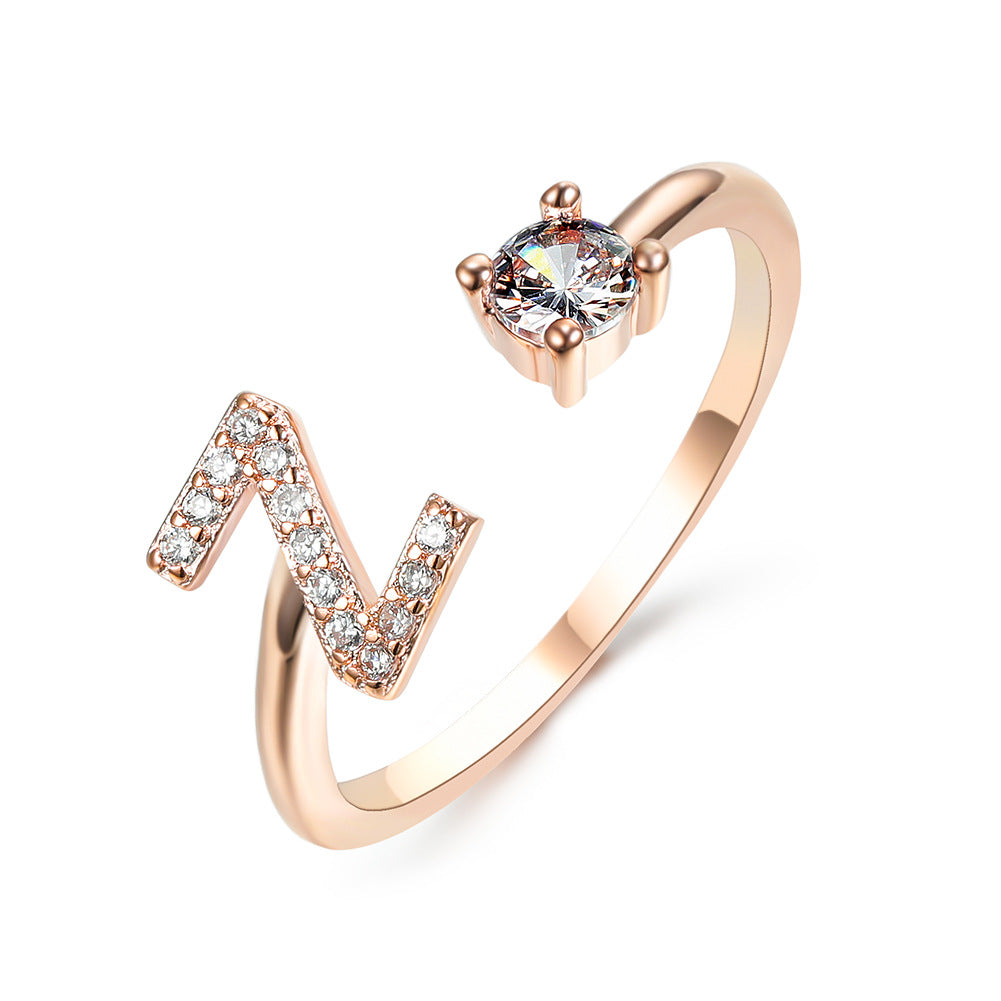 New Design Adjustable 26 Initial Letter Ring Fashion Jewelry For Women Simple Elegant Jewelry New Design Adjustable 26 Initial Letter Ring Fashion Jewelry For Women Simple Elegant Jewelry
